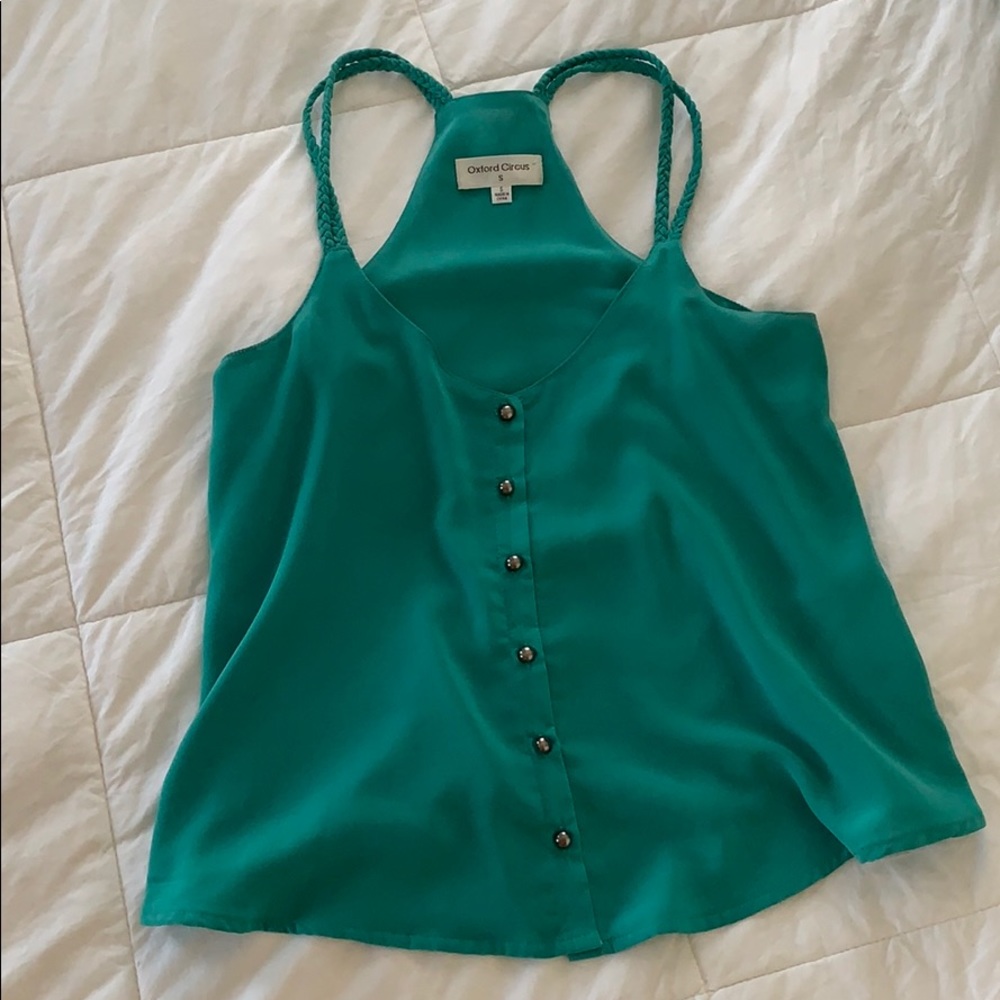 Teal braided strap tank